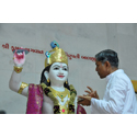 Deepakbhai doing pooja of Shri Krishna Bhagwan